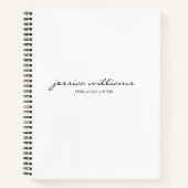Girly Monogram Calligraphy Minimalistisch White Notizblock (Vorderseite)