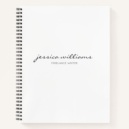 Girly Monogram Calligraphy Minimalistisch White Notizblock (Vorderseite)