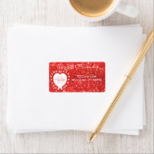 Girly Monogram Coral Glitzer Bokeh Herzpunkte Adressaufkleber (Insitu)