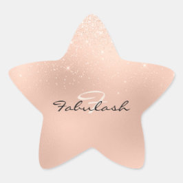 Girly Monogram Funkelnd Glitzer Pink Sweet 16. Stern-Aufkleber