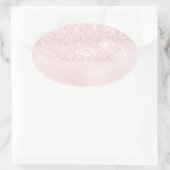 Girly Monogram Funkelnd Glitzer Rosa Pastellname 1 Ovaler Aufkleber (Tasche)