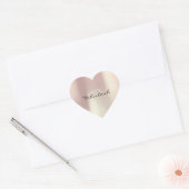 Girly Monogram Heart Glitzer Rose Blush 16 Herz-Aufkleber (Umschlag)