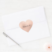 Girly Monogram Heart Glitzer Rose Sweet 16. Herz-Aufkleber (Umschlag)