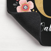 Girly Monogram Initial Pink Black Letter O Mousepad (Ecke)