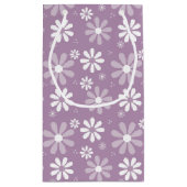 Girly Monogram Light Lila Daisy Blume und Name Kleine Geschenktüte (Rückseite)