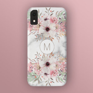 Girly Monogram Marble Case-Mate iPhone Hülle