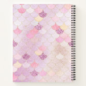 Girly Monogram Mermaid Scales Iridescent Notizblock (Rückseite)