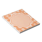 Girly Monogram Niedlich Orange Daisy Blume und Nam Notizblock (angewinkelt)