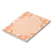 Girly Monogram Niedlich Orange Daisy Blume und Nam Notizblock (Rotiert)