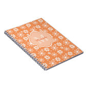 Girly Monogram Niedlich Orange Daisy Blume und Nam Notizblock (Rechte Seite)