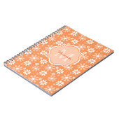 Girly Monogram Niedlich Orange Daisy Blume und Nam Notizblock (Linke Seite)