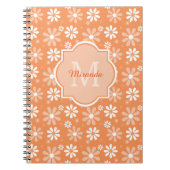 Girly Monogram Niedlich Orange Daisy Blume und Nam Notizblock (Vorderseite)
