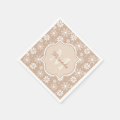 Girly Monogram Niedlich Tan Daisy Blume und Name Serviette (Ecke)