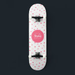 Girly Monogram niedliche Herzen mit Namen Skateboard<br><div class="desc">Machen Sie dieses Girl Skateboard Monogram und Name & Herz Ihr eigenes durch Hinzufügen Ihres Textes. Um auf erweiterte Bearbeitungstools zuzugreifen, gehen Sie bitte zu "Personalisieren Sie diese Vorlage" und klicken Sie auf "Details", scrollen Sie nach unten und drücken Sie den Link "Klicken Sie auf, um die Vorlage anzupassen". Ideal...</div>