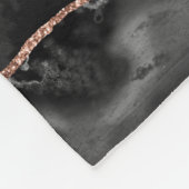 Girly Monogram Rose Gold Leopard und Black Marmor Fleecedecke (Ecke)