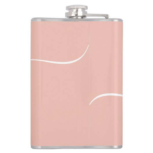 Girly Monogram Script Calligraphy Coral Blush Pink Flachmann (Rückseite)