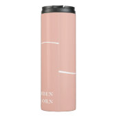 Girly Monogram Script Calligraphy Coral Blush Pink Thermosbecher (Rückseite)