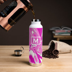 Girly Monogram Shades Fuchsia Pink Moderne Kunst Trinkflasche