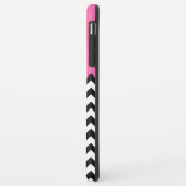 Girly Monogramm-Name - modernes rosa Zickzack Case-Mate iPhone Hülle (Hinten/Links)