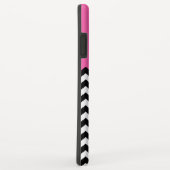 Girly Monogramm-Name - modernes rosa Zickzack Case-Mate iPhone Hülle (Hinten/Rechts)