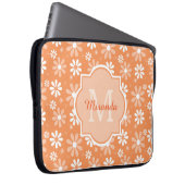 Girly Monogramm-niedliche orange Laptopschutzhülle (Vorne Rechts)