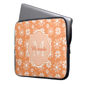Girly Monogramm-niedliche orange Laptopschutzhülle (Vorderseite Links)
