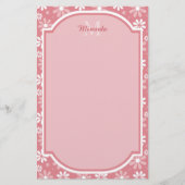 Girly Monogramm-niedliche rosa Briefpapier (Vorderseite)