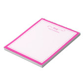Girly Monogramm Schrift Lebendiges Rosa Notizblock (Rotiert)