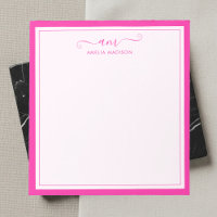 Girly Monogramm Schrift Lebendiges Rosa