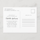 Girly Multi-Foto Blütenelegante Abschlussfeier Einladungspostkarte (Rückseite)