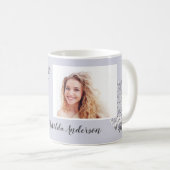 Girly Multi-Foto Blütenelegante Abschlussfeier Kaffeetasse (VorderseiteRechts)