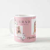 Girly Multi-Foto Blütenelegante Abschlussfeier Kaffeetasse (Vorderseite Links)