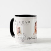 Girly Multi-Foto Blütenelegante Abschlussfeier Tasse (Vorderseite Links)