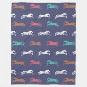 Girly Multicolor Classic Pferde Fleecedecke (Vorderseite)