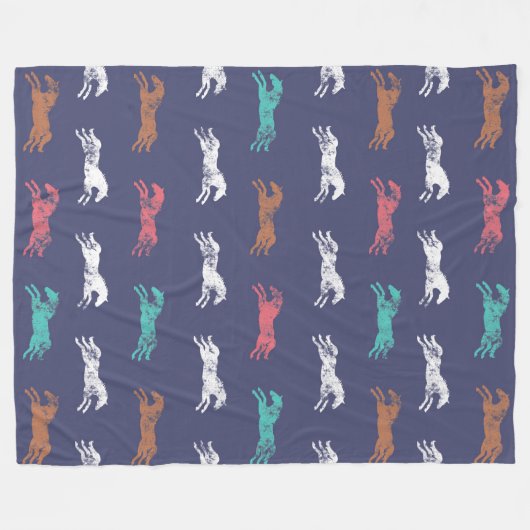 Girly Multicolor Classic Pferde Fleecedecke (Vorderseite (Horizontal))