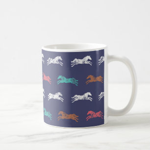 Girly Multicolor Classic Pferde Kaffeetasse