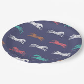 Girly Multicolor Classic Pferde Pappteller (Schrägansicht)