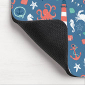 Girly Muster des Retro nautischseemanns mit Ankern Mousepad (Ecke)