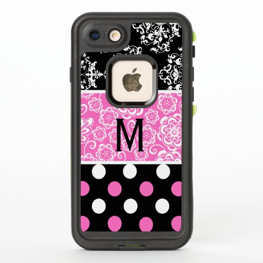 Girly Muster-Monogramm LifeProof iPhone 7 Fall (Rückseite)