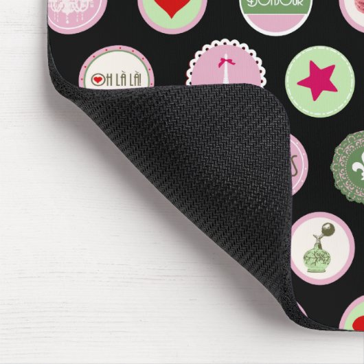 Girly Muster rosa Paris-Liebe Mousepad (Ecke)