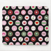 Girly Muster rosa Paris-Liebe Mousepad (Vorne)