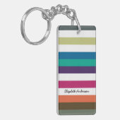 Girly mutiger Regenbogen-große horizontale Schlüsselanhänger (Vorderseite links)