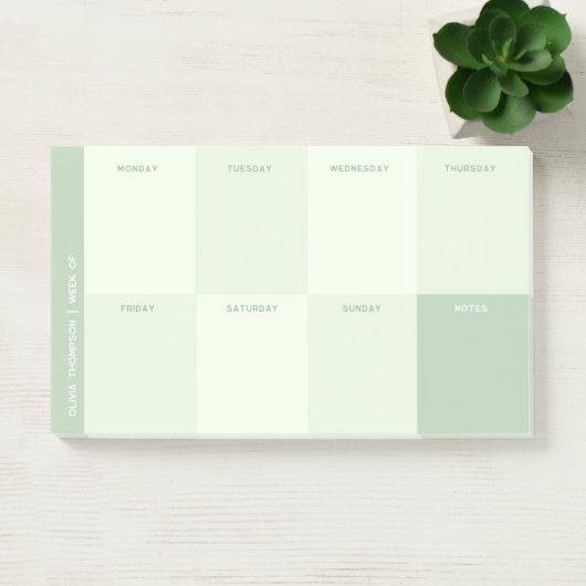 Girly Name Green School Weekekly Planner Notepad Post-it Klebezettel (Büro)