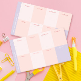 Girly Name Lila Pink School Weekly Planner Post-it Klebezettel