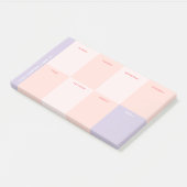 Girly Name Lila Pink School Weekly Planner Post-it Klebezettel (angewinkelt)