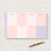 Girly Name Lila Pink School Weekly Planner Post-it Klebezettel (Auf Schreibtisch)