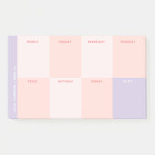 Girly Name Lila Pink School Weekly Planner Post-it Klebezettel (Vorderseite)