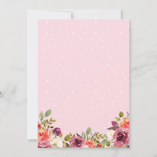 Girly Nautical Anchor Floral Brautparty Einladung (Rückseite)