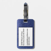 Girly Navy Blue Silver Ombre Glitzer Glitzern Gepäckanhänger (Rückseite vertikal)