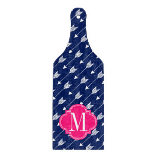 Girly Navy & Pink Arrows Custom Schneidebrett